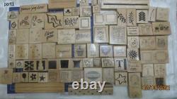 100 Stampin Up rubber stamps from numerous sets including Christmas Mice & more
