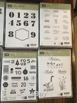 12 Stampin Up Stamp Sets, 4 Punches and Acrylic Block Set