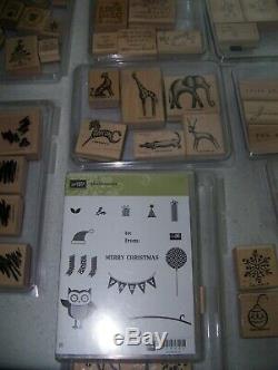 135 Stampin' Up! Mounted Rubber Stamps Euc 16 Sets Variety Themes