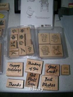 135 Stampin' Up! Mounted Rubber Stamps Euc 16 Sets Variety Themes