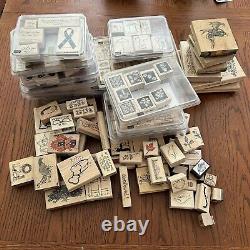 167 Stampin' Up Bulk Lot Set Rubber Wooden Vintage Stamps Retired 1995 2004