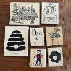 167 Stampin' Up Bulk Lot Set Rubber Wooden Vintage Stamps Retired 1995 2004