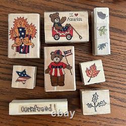 167 Stampin' Up Bulk Lot Set Rubber Wooden Vintage Stamps Retired 1995 2004