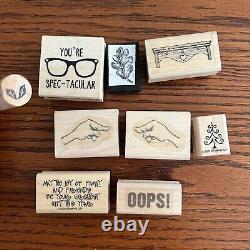 167 Stampin' Up Bulk Lot Set Rubber Wooden Vintage Stamps Retired 1995 2004