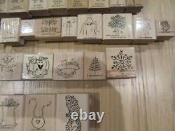 17y/lot Of 42 Stampin' Up Wood Stamps/rubber Backed/some Used