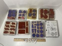 185 Piece Lot Wood Backed Rubber Stamp Sets Crafts Holidays B-day Ink Pads More