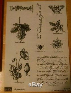 2002 Stampin Up Botanicals Set of 9 Stamps Butterfly Bee Someone Special Flowers