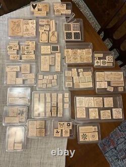 21 Sets Stampin Up 156 Pieces Retired/Used/New Wood-Mounted Stamps VARIETY