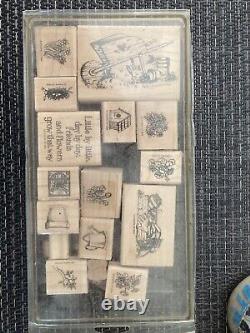 23 Plus Stampin Up Wood Mounted Stamp Sets-Over 140 Stamps Total- Most Are Used