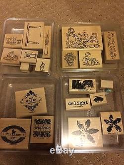 32 Wood Mounted Sets Stampin Up Flowers Trees Sayings