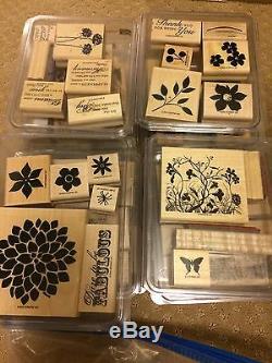 32 Wood Mounted Sets Stampin Up Flowers Trees Sayings