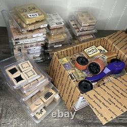 350 Gigantic Lot Of Stampin Rubber Stamp Sets And Miscellaneous Items Vintage
