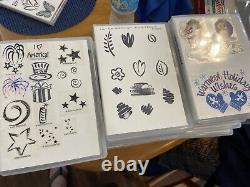 40 Stampin Up Wood Converted Stamp Sets Lot Asian Pooh Holiday Fairies Aliens