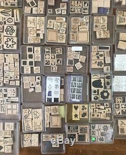 59 Stampin Up Sets +/- 400 Wood Mounted Rubber Stamps Many Unused Huge Lot