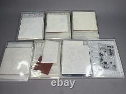 6 Lot Stampin Up Stamp Set Lets get away counting sheep love you lots party pant