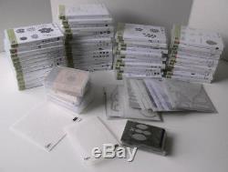 65 pc STAMPIN UP LOT 48 stamp sets+11 Framelits/Thinlits dies+3 wood stamps+more