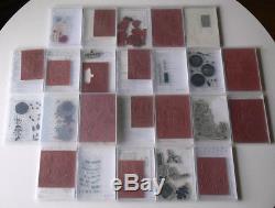 65 pc STAMPIN UP LOT 48 stamp sets+11 Framelits/Thinlits dies+3 wood stamps+more