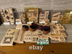 74 X Stampin Up Bundle Retired Sets 90s Craft Stamps + 3 Rollers Christmas Party
