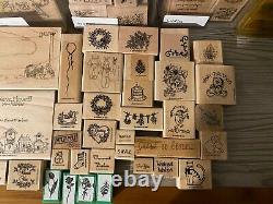 74 X Stampin Up Bundle Retired Sets 90s Craft Stamps + 3 Rollers Christmas Party
