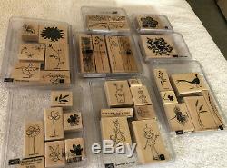 8 STAMPIN UP sets COLLECTABLE Lot DESTASH RUBBER STAMPS wood mounted