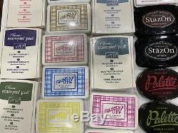 A Lot Of Rubber Stamps Over 47 Stamp Sets. 31 Stamp Pads. 11 Single Wood Mount