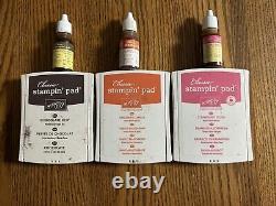 Assortment of Stampin Up stamp sets with ink pads and ink