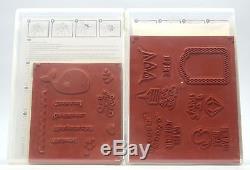 BRAND NEW! Retired STAMPIN UP! STAMP SET Lot of 7 CLEAR MOUNT SETS! 61 Stamps