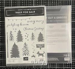 BRAND NEW Stampin Up Bundle of TREES FOR SALE STAMP SET + TREE LOT DIES NEW