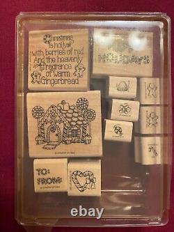 CANDY CANE CHRISTMAS SET Gingerbread House Stampin Up! Wood Rubber Stamp