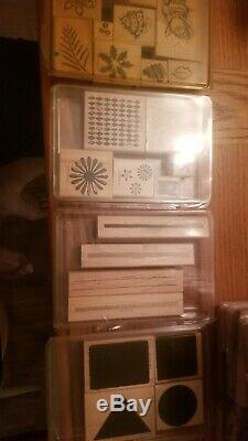 Collection Stampin' Up! WOOD Mounted Stamp Sets, Retired. Fast Shipping