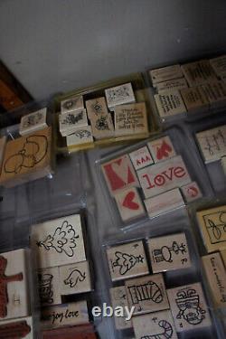 Estate Sale Lot Vintage 226 pc Stampin Up Stamps Sets Lot Stamp Crafting Craft