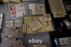 Estate Sale Lot Vintage 226 pc Stampin Up Stamps Sets Lot Stamp Crafting Craft