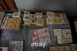 Estate Sale Lot Vintage 226 pc Stampin Up Stamps Sets Lot Stamp Crafting Craft