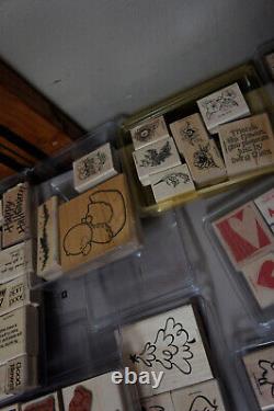 Estate Sale Lot Vintage 226 pc Stampin Up Stamps Sets Lot Stamp Crafting Craft