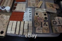 Estate Sale Lot Vintage 226 pc Stampin Up Stamps Sets Lot Stamp Crafting Craft