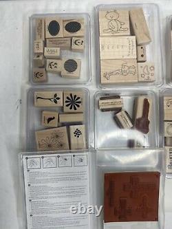GIANT Lot of Stampin' Up Stamp Sets wood Backed Rubber Retired Stamps New Stamps