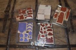 Group Lot Of Retired Stampin' Up! Wood Block Mounted Rubber Stamps