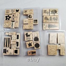 HUGE 260 Piece Lot of Stampin' Up Wood Backed Rubber Stamp Sets Crafts