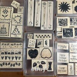 HUGE 30 Set 175+ Piece Lot of Stampin' Up Wood Backed Rubber Stamp Sets Crafts