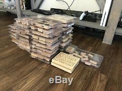 HUGE 397+ Piece LOT of WOOD MOUNT RUBBER STAMPS Stampin Up! 51 Sets