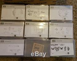 HUGE LOT 20 Retired Stampin Up Wood Sets and Single Stamps