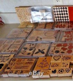 HUGE LOT 233 Stampin Up Rubber Stamps, Lots of Sets, Wood Mounted, Used/New