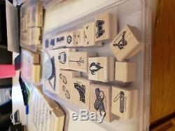 HUGE LOT 40+ SETS Stampin Up Rubber Stamps Classic Pickups, BBQ, Scouts