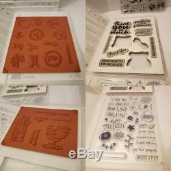 HUGE LOT 81+ Stampin Up Used Plastic & Wood Mounted Stamp Sets Arts Crafts Scrap