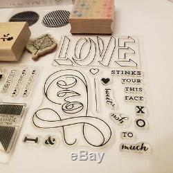 HUGE LOT 81+ Stampin Up Used Stamp Sets RETIRED Scrapbook School Class Home