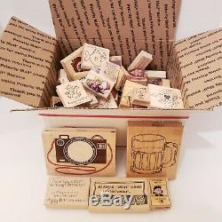 HUGE LOT 81+ Stampin Up Used Stamp Sets RETIRED Scrapbook School Class Home