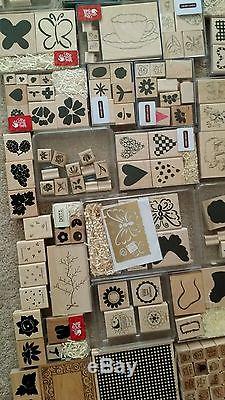 HUGE LOT OF 850+ WOOD MOUNTED RUBBER STAMPS STAMPIN UP SET DISNEY NewithUsed craft