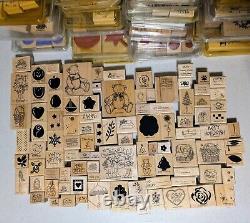 HUGE LOT Of 513 Rubber Mounted Wood Stamps 480 Stampin Up 61 Full Sets