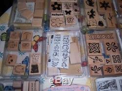 HUGE LOT Stampin Up Wooden Stamp Sets- 43 sets (300+ stamps)
