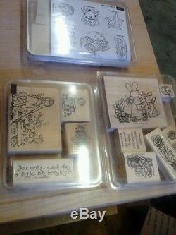 HUGE LOT Stampin Up rubber stamp Collection LOT OF 21 SETS